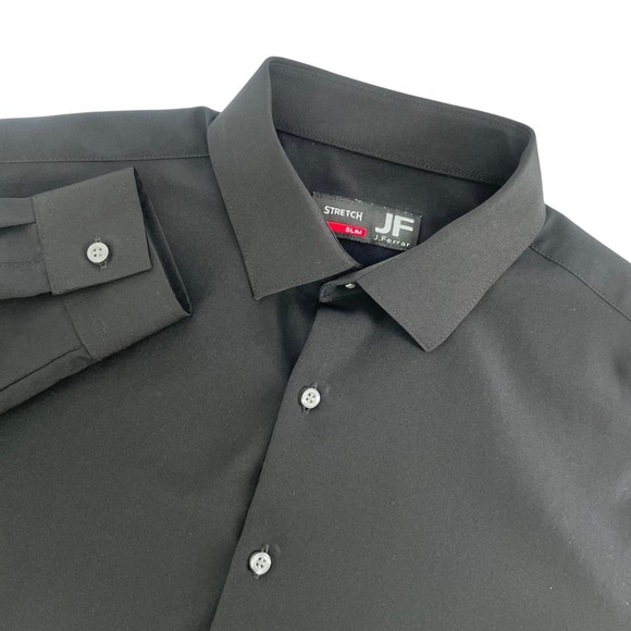 J.Ferrar Other - J. Ferrar Dress Shirt Mens Medium 15-15.5 Black Stretch Slim Fit Long Sleeve